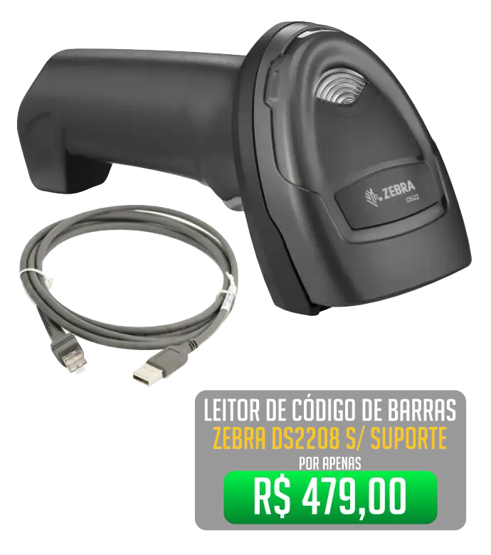 leitor de código de barras zebra DS2208 sem suporte